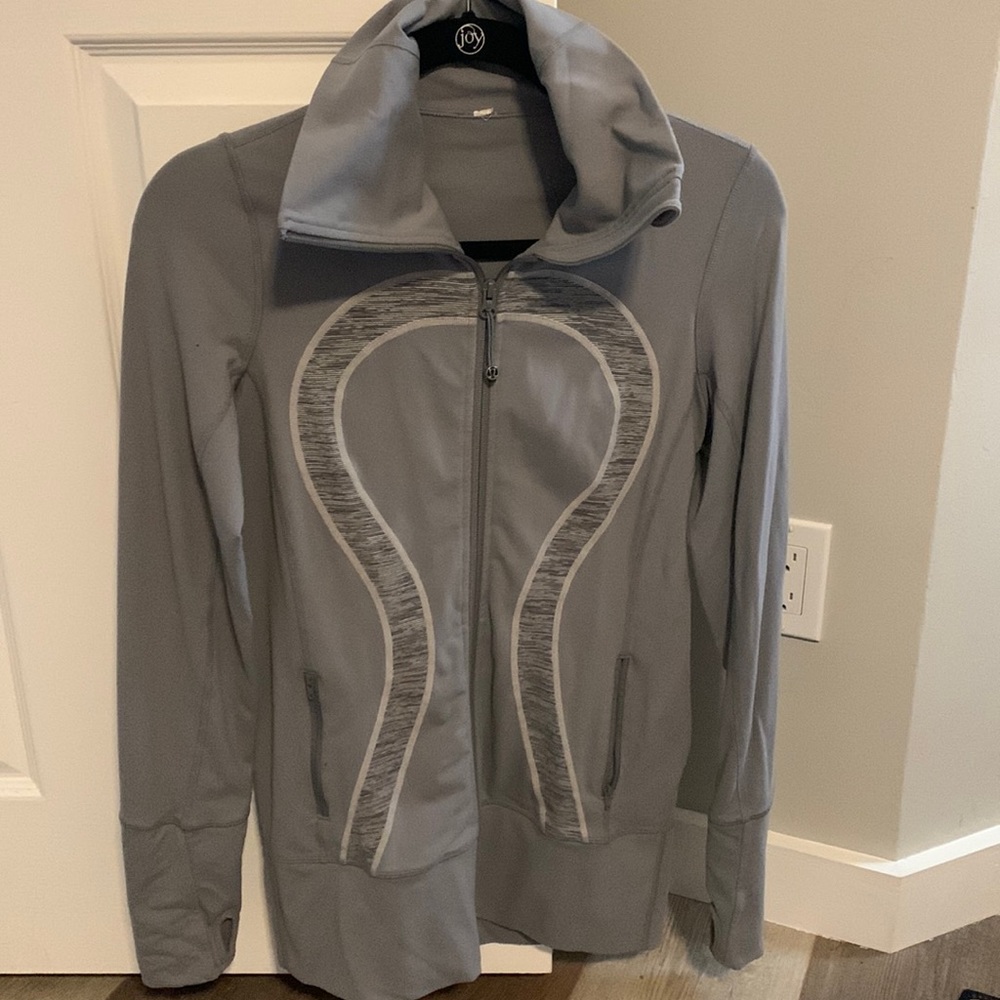 Lululemon • Gray Full-Zip Jacket with Heathered Accent